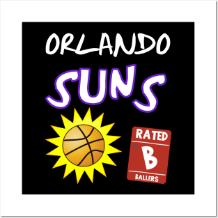Orlando Suns Basketball Squad Warmup Jersey (RETRO) (Rated B Edition) Posters and Art